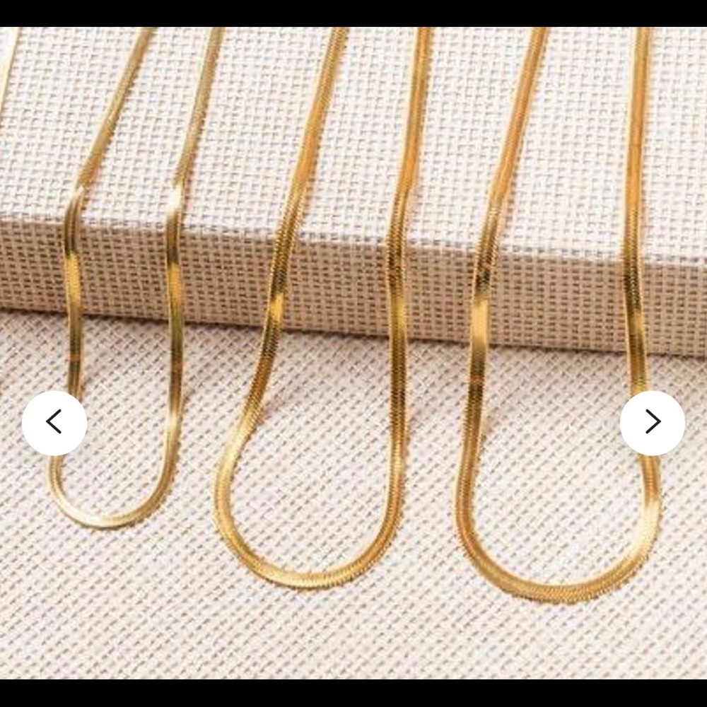 Gold filled flat snake chain necklace 18k gold 40cm/4mm